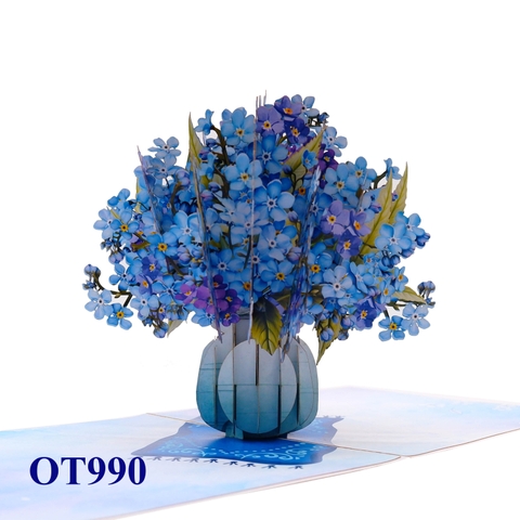 Blue Forget-Me-Not 3D Pop-up Card