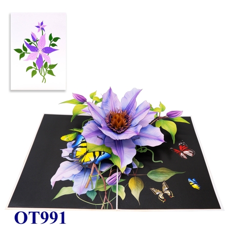 Clematis Bloom 3D Pop-up Card