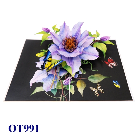 Clematis Bloom 3D Pop-up Card