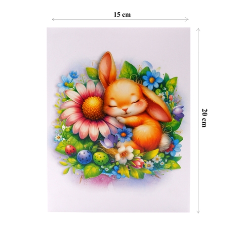 Sleeping Bunny 3D Pop-Up Card – Handmade Greeting Card from Vietnam