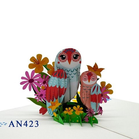 Owl Family Pop Up 3D Greeting Card