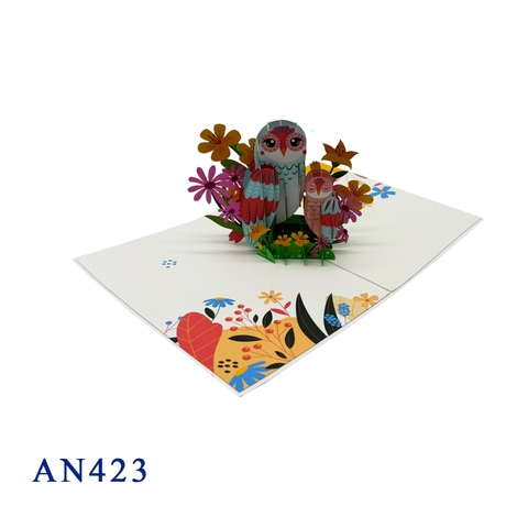 Owl Family Pop Up 3D Greeting Card