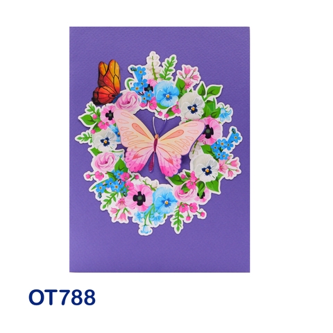 Pansies Flowers Pop Up Card