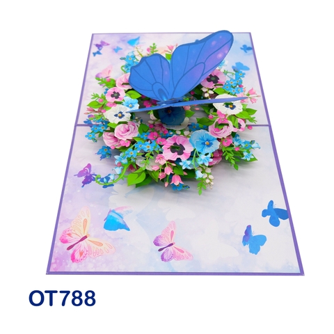 Pansies Flowers Pop Up Card