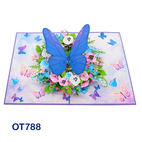 Pansies Flowers Pop Up Card