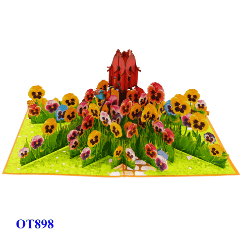 Pansy Garden Pop Up Card
