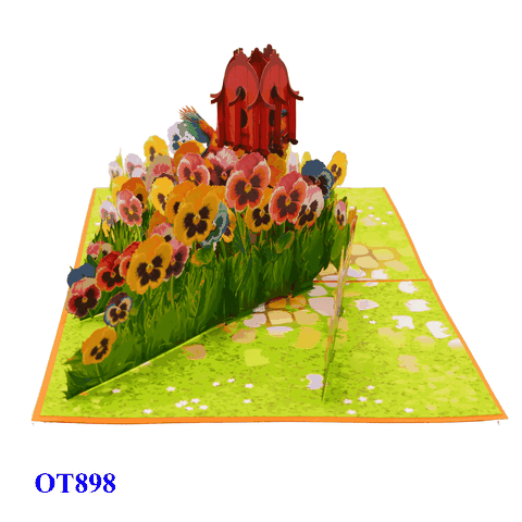 Pansy Garden Pop Up Card