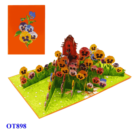 Pansy Garden Pop Up Card