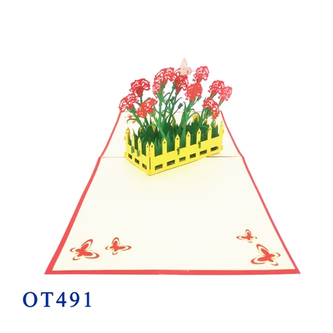 Carnation Flower Pop up Card