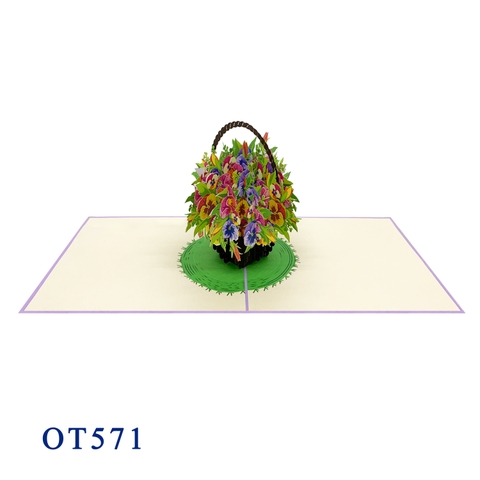 Pansies Flower Pop Up Card