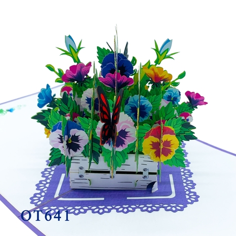 Pansy pop up card