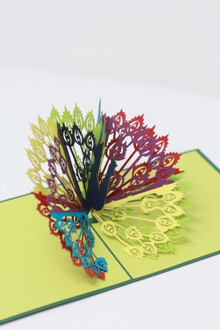 Peacock Pop Up Card 3D