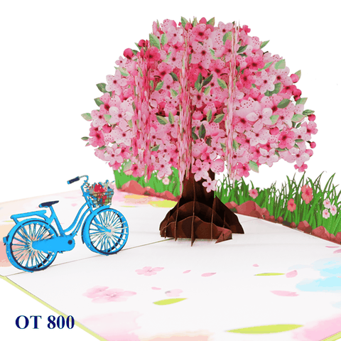 Pink Cherry Blossom Tree Pop Up Card