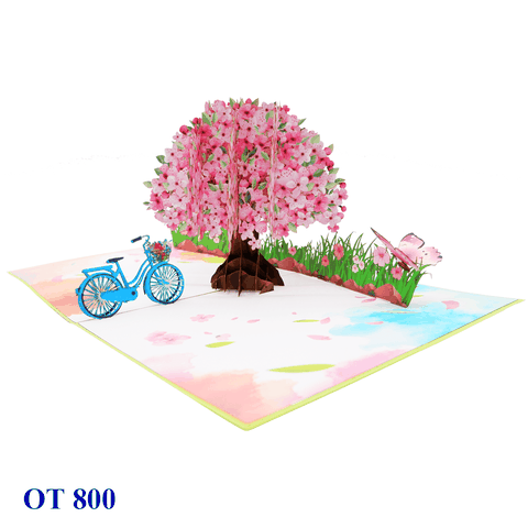 Pink Cherry Blossom Tree Pop Up Card