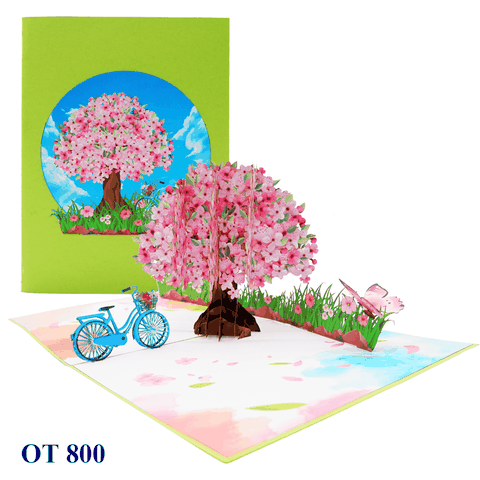 Pink Cherry Blossom Tree Pop Up Card