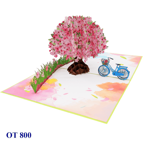 Pink Cherry Blossom Tree Pop Up Card