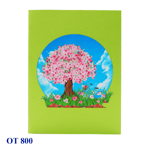 Pink Cherry Blossom Tree Pop Up Card