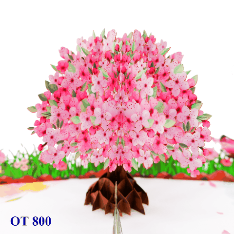 Pink Cherry Blossom Tree Pop Up Card