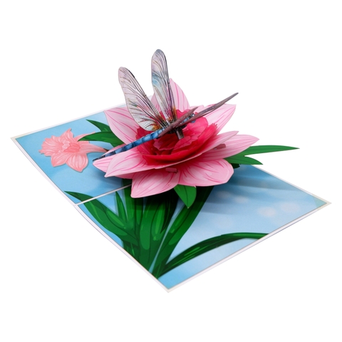 Pink Daffodils Pop Up Card