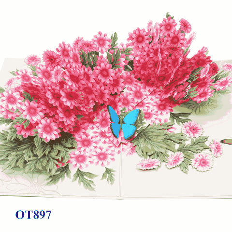 Pink Daisy Pop Up Card