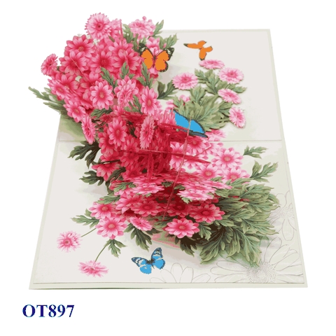 Pink Daisy Pop Up Card