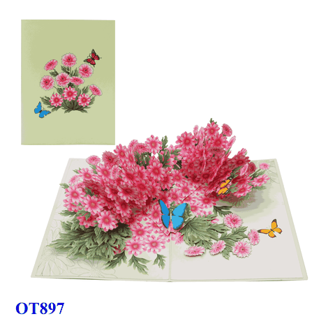 Pink Daisy Pop Up Card