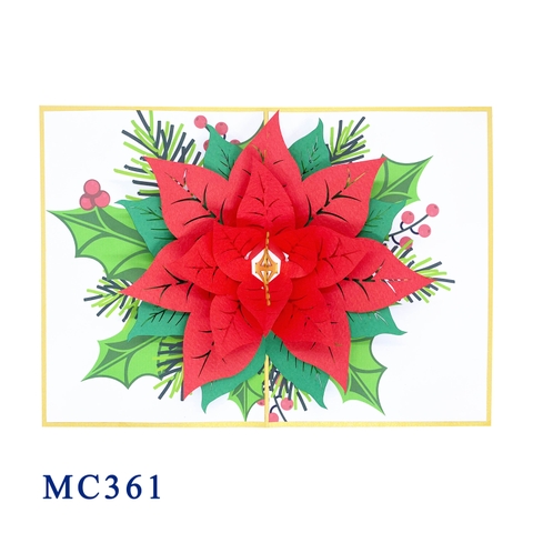 Pointsettia Bloom Pop Up Card