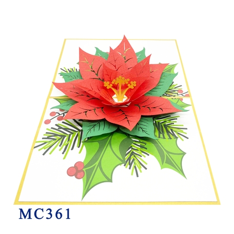 Pointsettia Bloom Pop Up Card