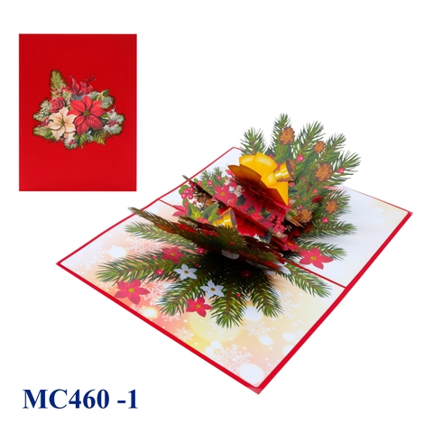 Poinsettia Flowers Noel Pop Up Card