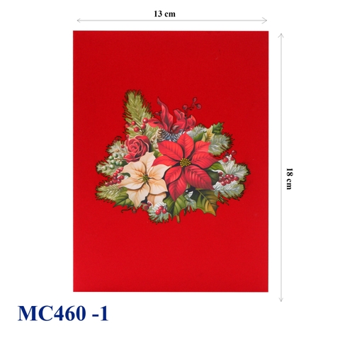 Poinsettia Flowers Noel Pop Up Card