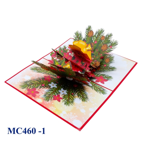 Poinsettia Flowers Noel Pop Up Card