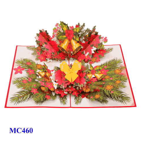 Pointsettia Flowers Noel Pop Up Card