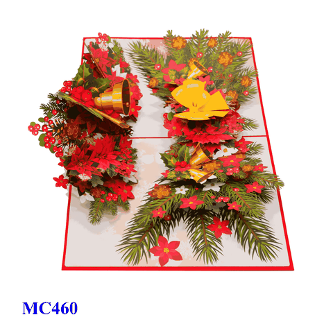 Pointsettia Flowers Noel Pop Up Card