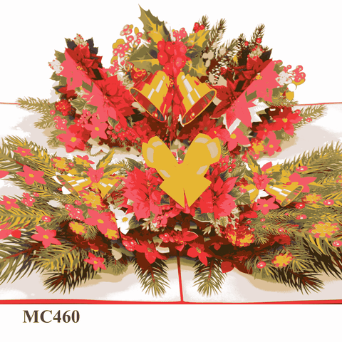 Pointsettia Flowers Noel Pop Up Card