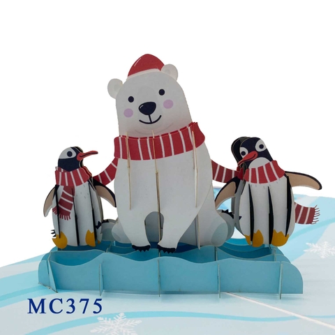 Polar And Penguins Pop Up Card