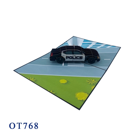 3D Police Car Pop-up Card