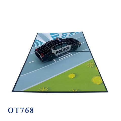 3D Police Car Pop-up Card