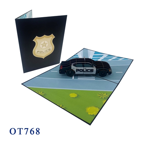 3D Police Car Pop-up Card
