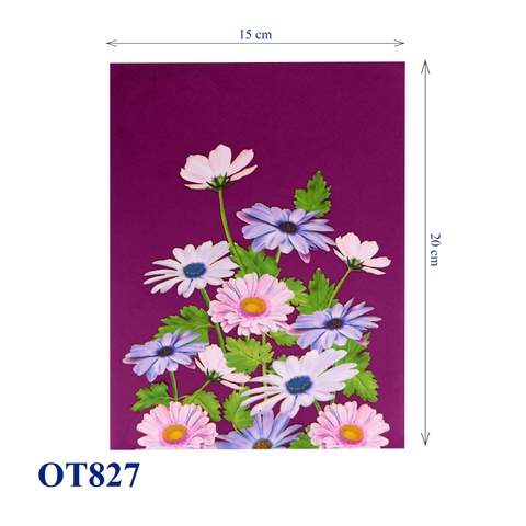 Purple Daisies Garden Pop Up Card