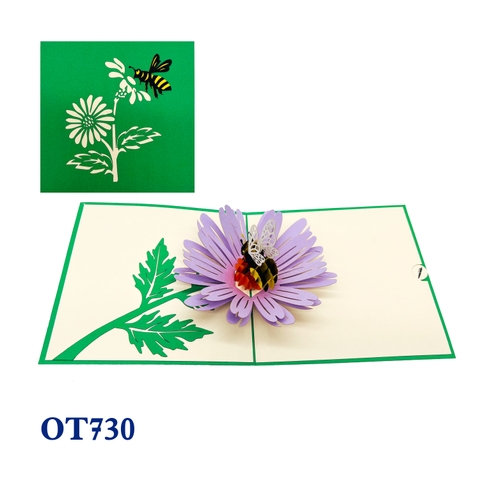 Purple Daisy Bee Pop Up Card