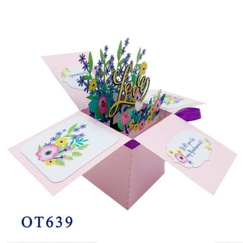 Purple Flowers Pop Up Box