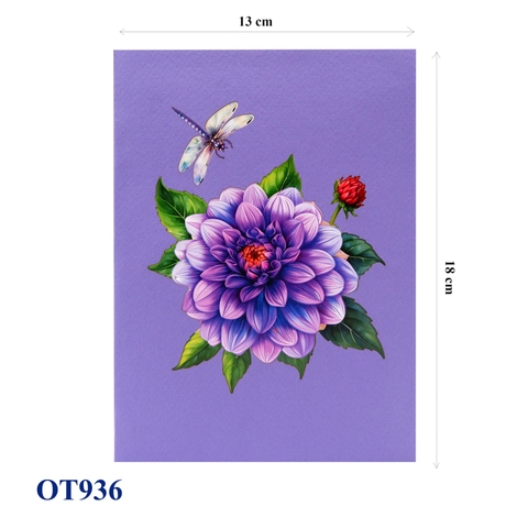 Purple Larkspur Flowers 3D Pop-Up Greeting Card