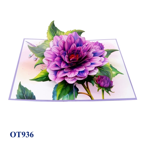 Purple Larkspur Flowers 3D Pop-Up Greeting Card