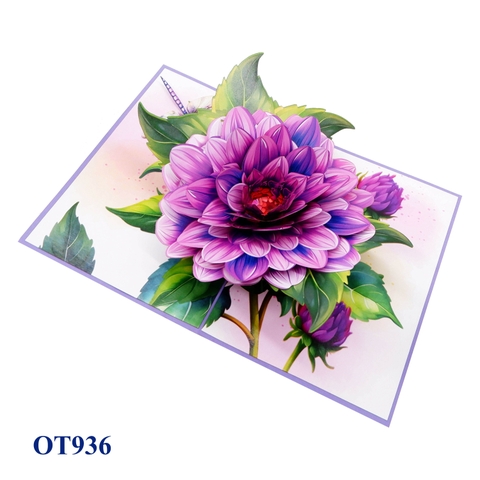 Purple Larkspur Flowers 3D Pop-Up Greeting Card