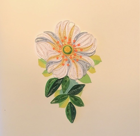 White Cherry Quilling Greeting Card