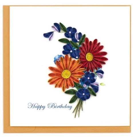 Happy Birthday Flower Quilling Card