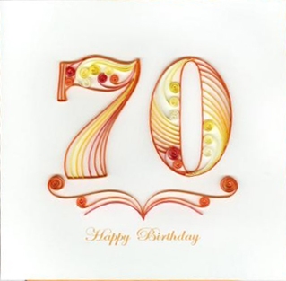 70th Birthday Quilling Greeting Card