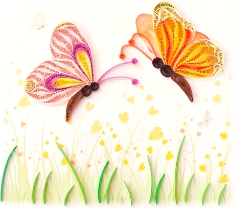 Butterfly Couple Quilling Greeting Card
