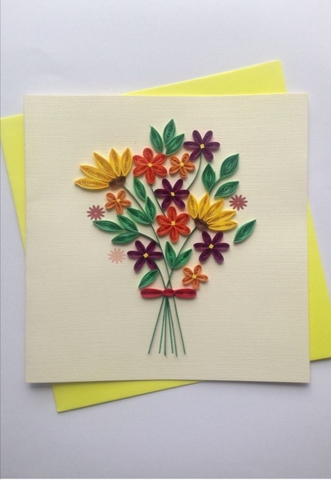 Bouquet Quilling Greeting Card