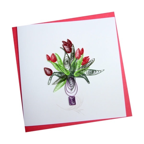 Flower Quilling Greeting Card